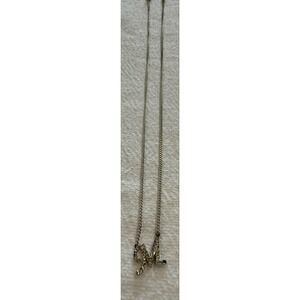 Silver Tone Initial M Rhinestone Pendant Necklace Women's Jewelry